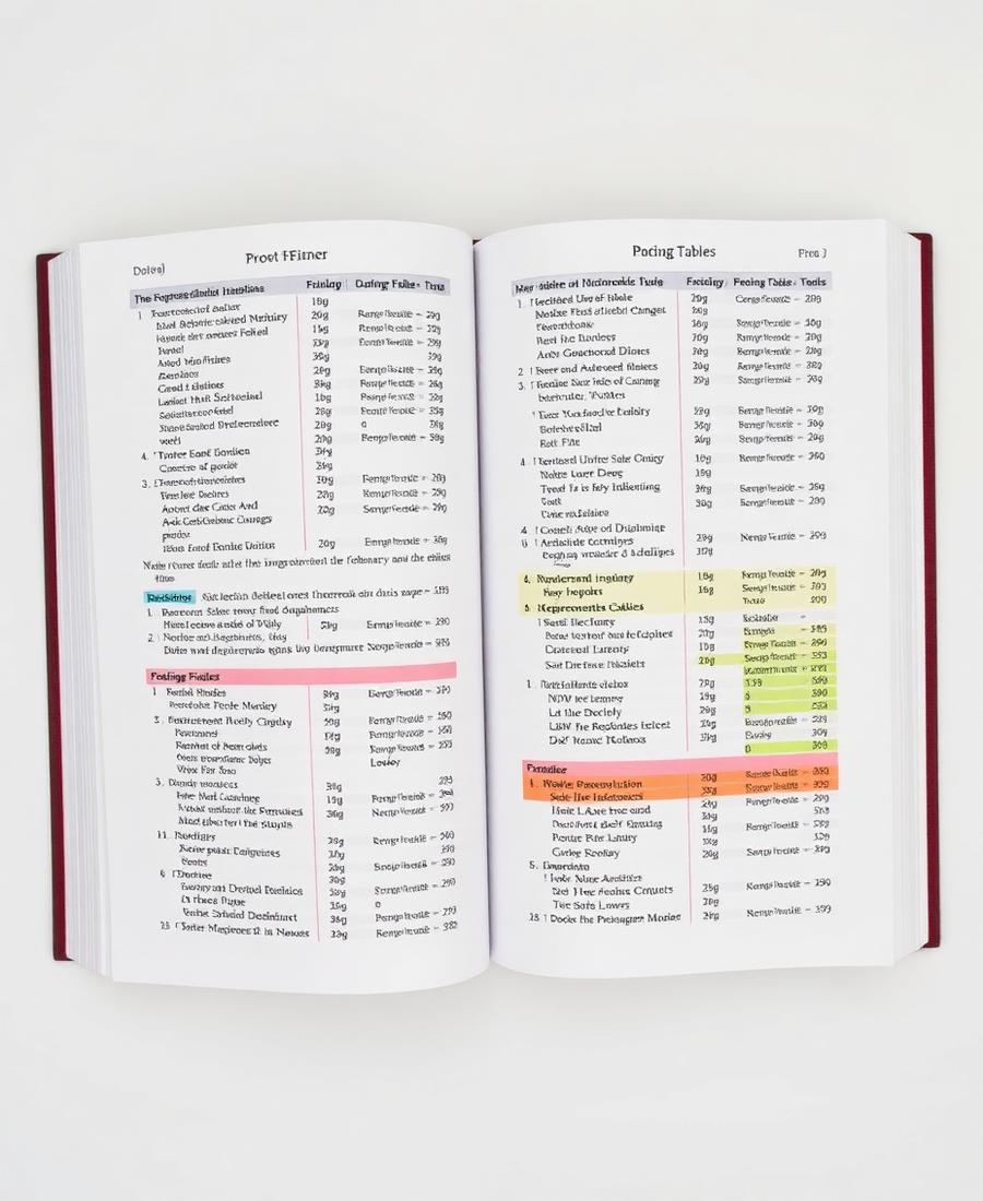Sample page with emergency drug dosage tables